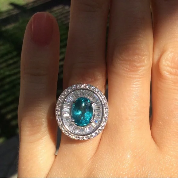 NEW 2.33ct Natural Earth Mined VVS Apatite Estate Sterling Silver Ring 6